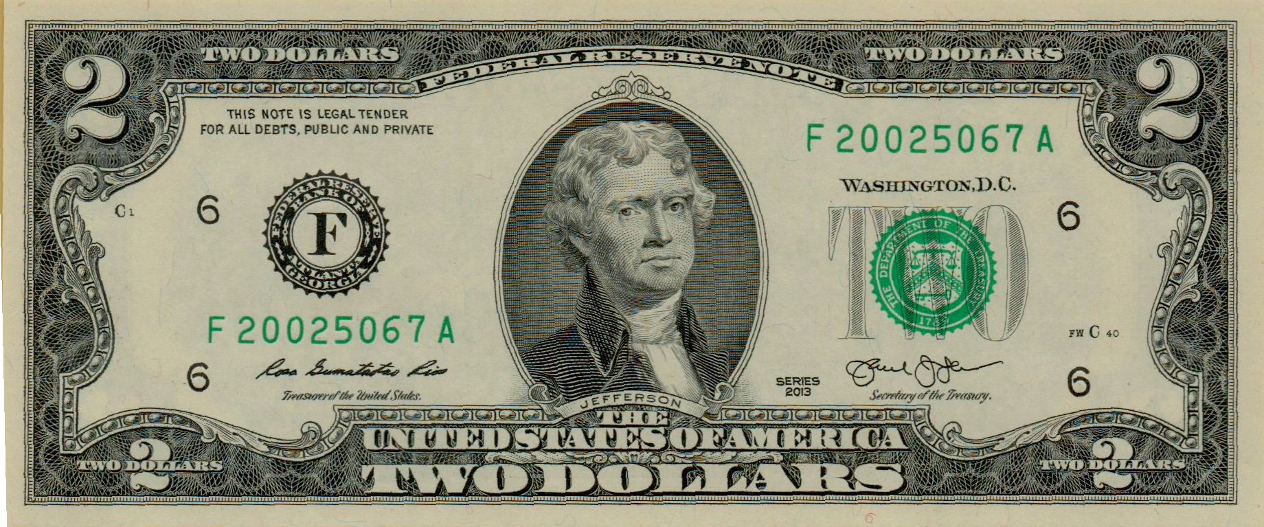 USA 2 2013 aUNC P-538